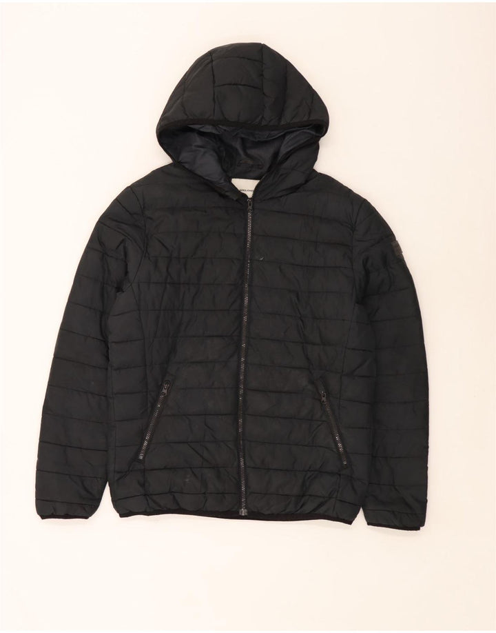 Jack & Jones Chaqueta acolchada con capucha para hombre UK 40 Large Poliéster negro