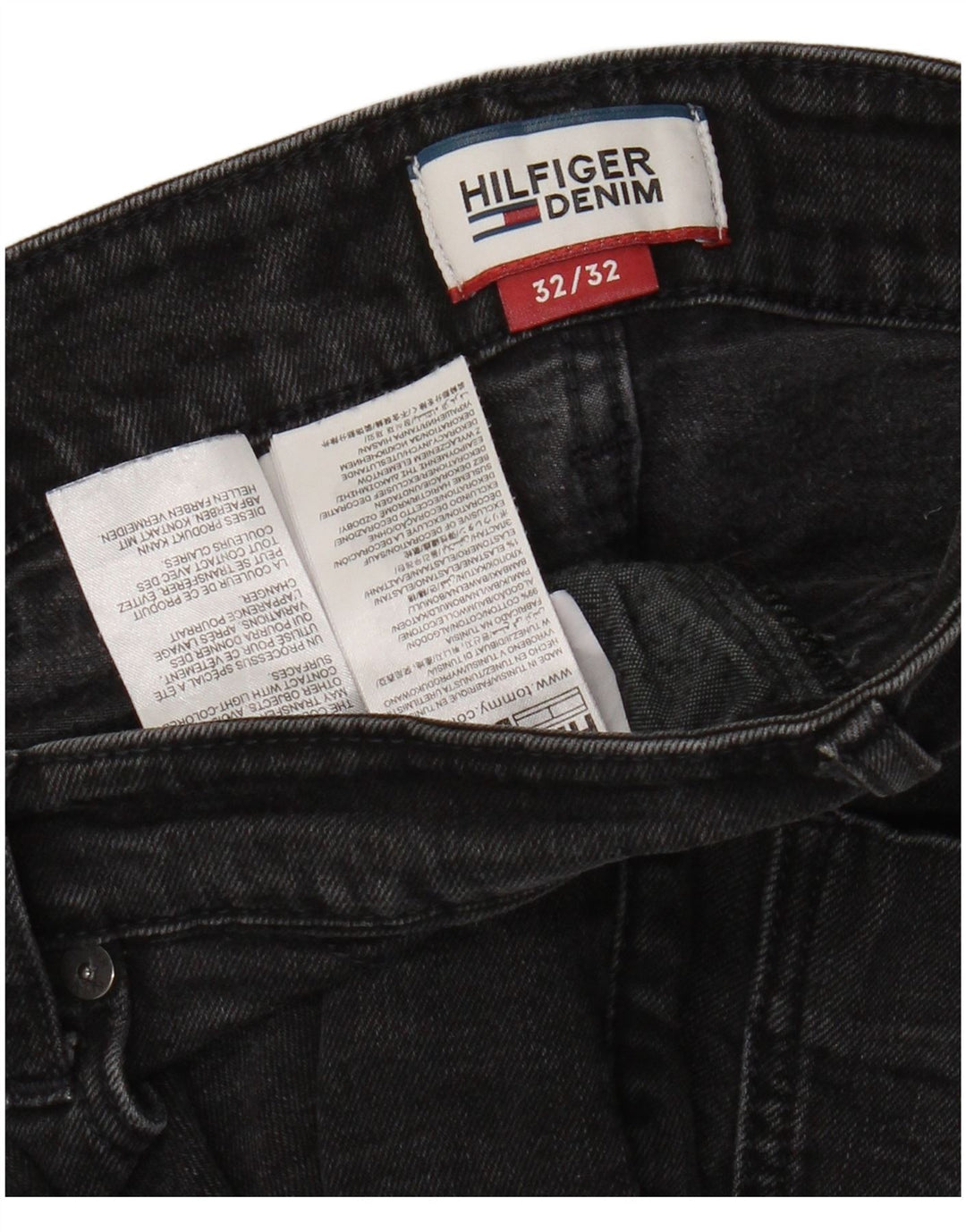 Tommy Hilfiger Vaqueros ajustados para hombre W32 L32 Algodón negro
