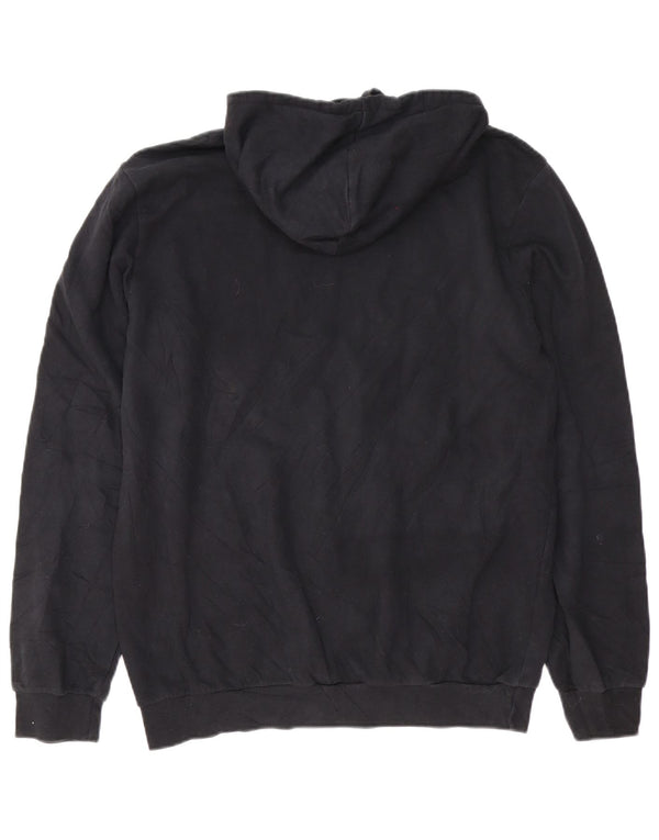 Adidas - Sudadera con capucha para hombre, ajuste regular, talla grande, algodón negro