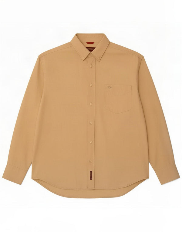 Camisa Carrera para hombre Large Beige Cotton
