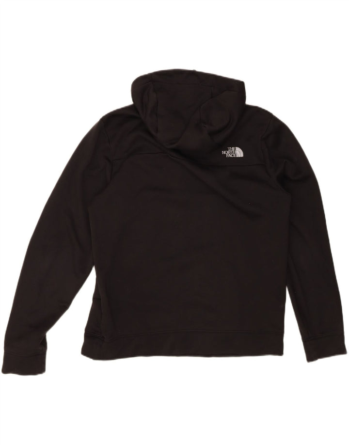 The North Face Jersey con capucha y cuello con cremallera para hombre, poliéster negro grande