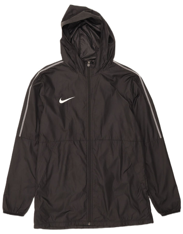 Nike - Chaqueta impermeable con capucha para hombre, talla 40, poliéster negro grande