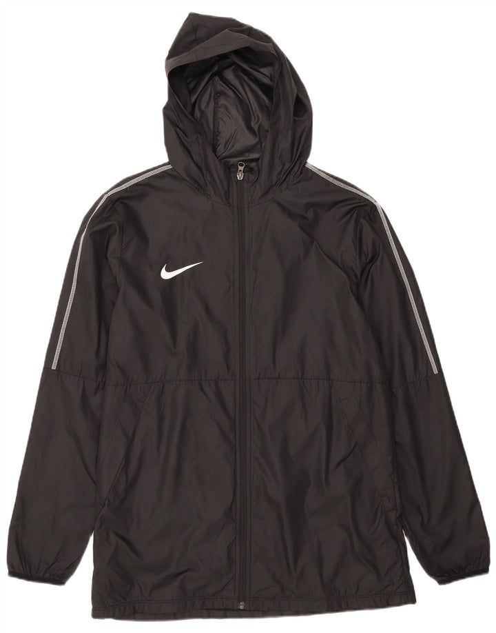 Nike - Chaqueta impermeable con capucha para hombre, talla 40, poliéster negro grande