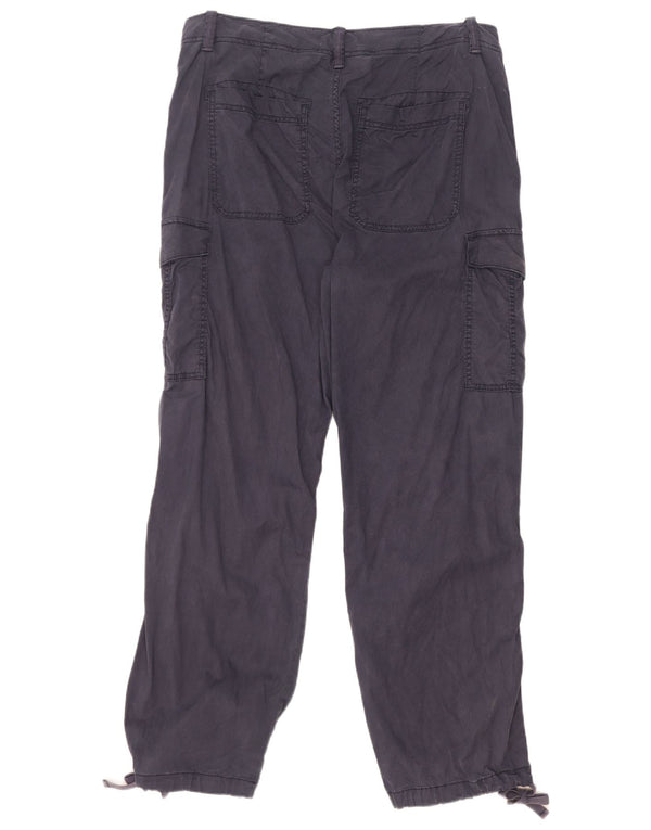 Marks & Spencer Pantalones Cargo Rectos De Cintura Alta Para Mujer W34 L31 Azul Marino