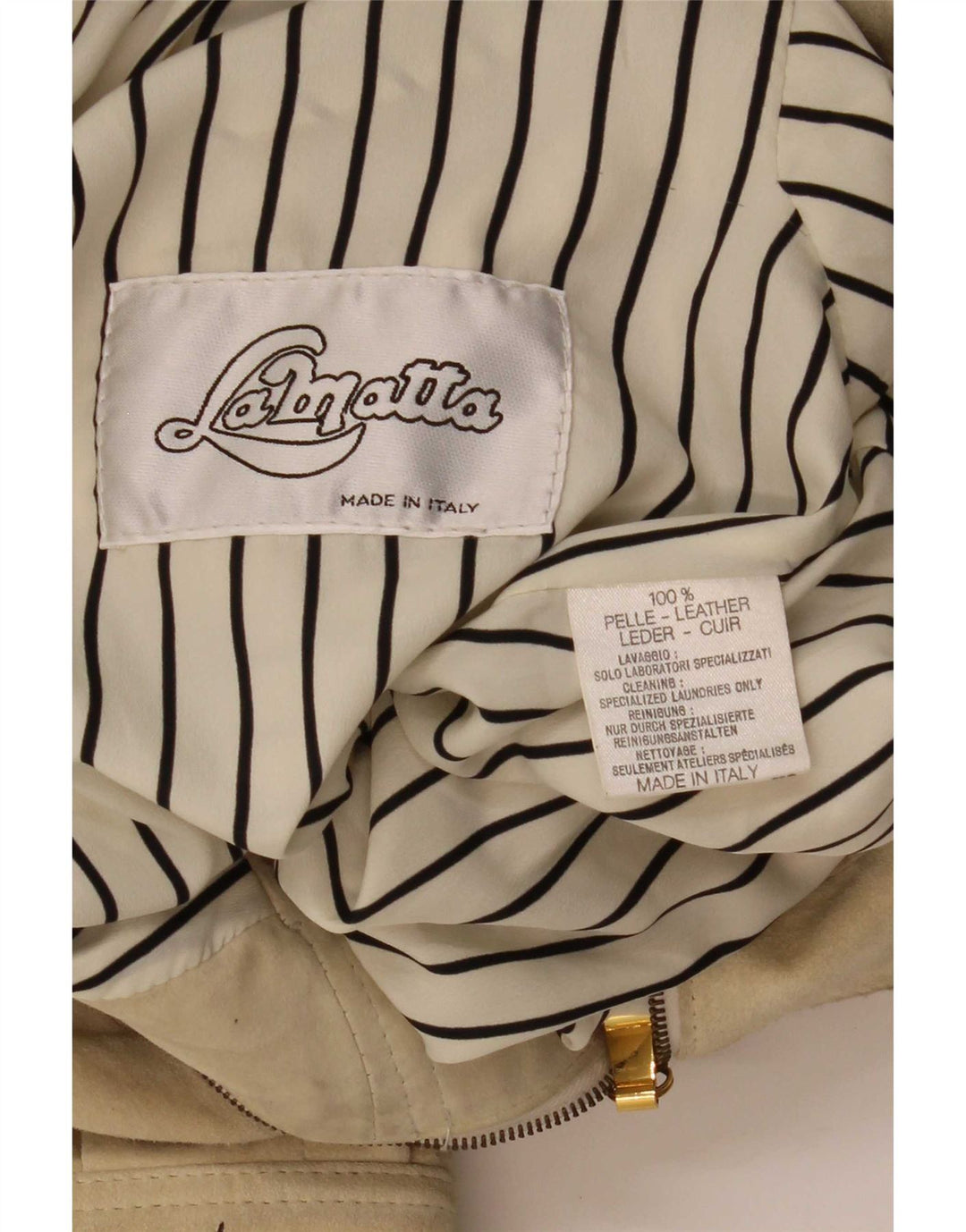 Lamatta Chaqueta bomber de ante corta de gran tamaño para mujer UK 46 Cuero beige grande