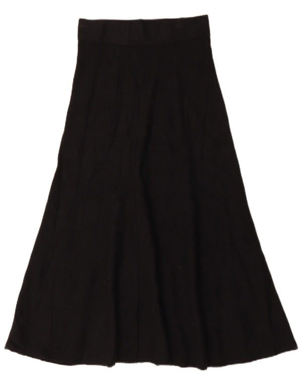 Marks & Spencer Falda Acampanada de Cintura Alta para Mujer UK 10 Small W26 Negro