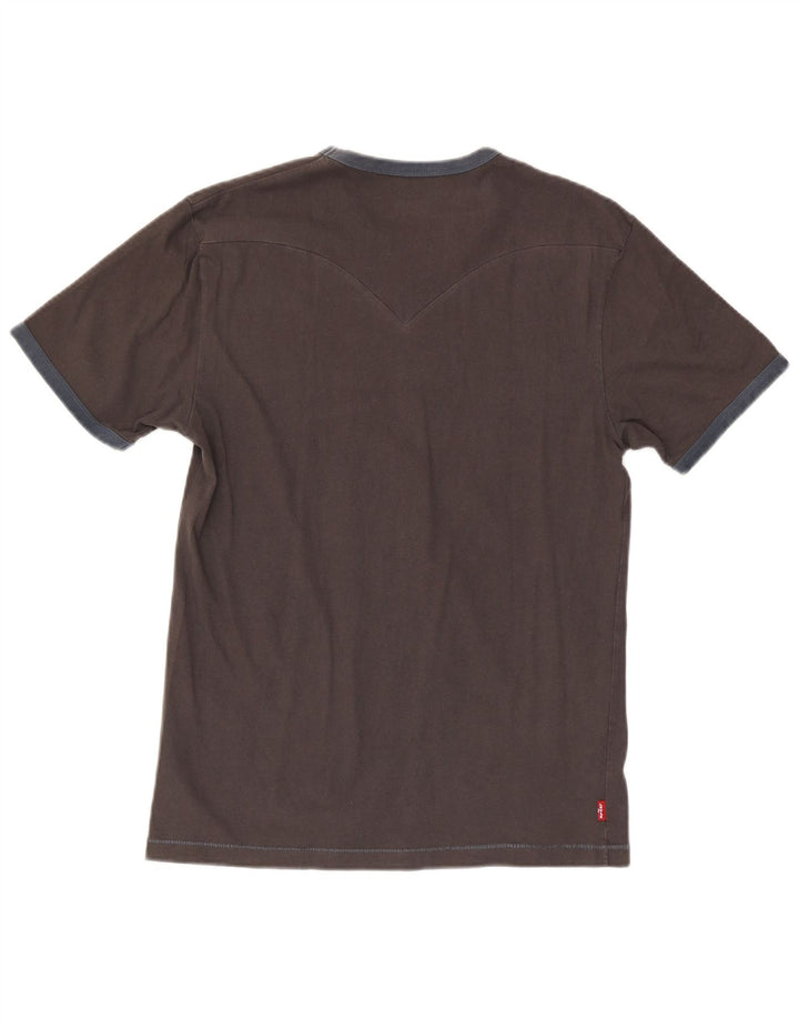 Levi's Camiseta gráfica para hombre Top grande de algodón gris