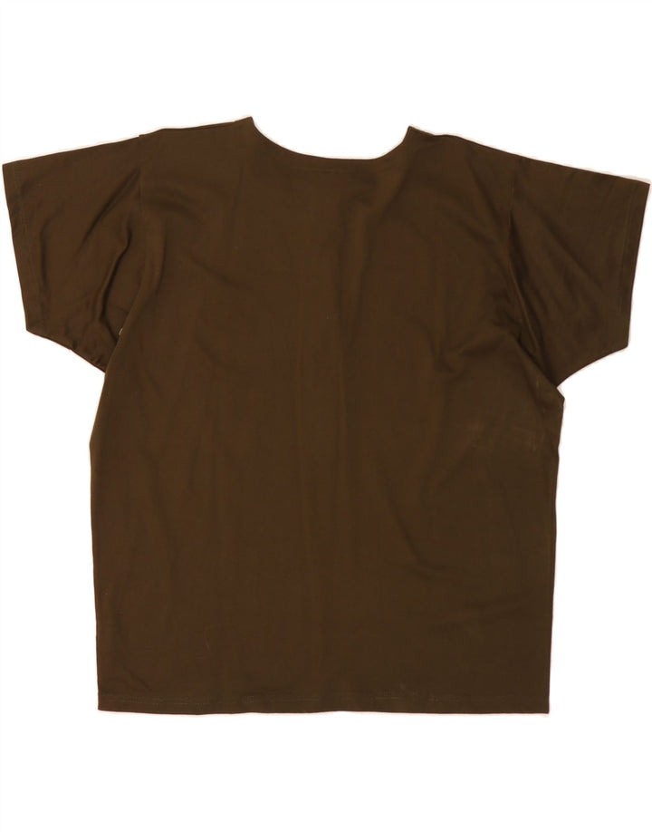 VINTAGE Womens Milano Blouse Top UK 16 Large Brown Wool Vintage Vintage and Second-Hand Vintage from Messina Hembry 