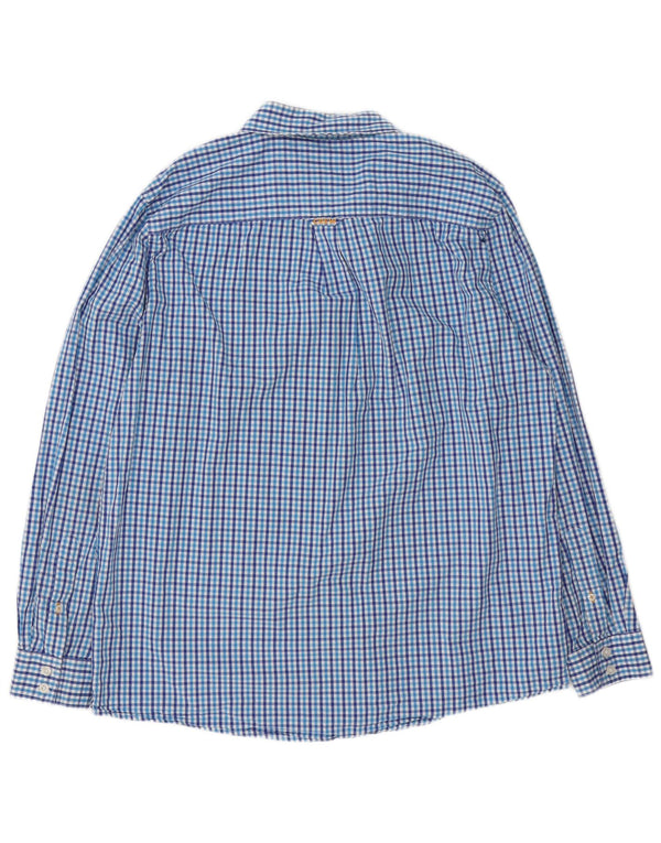 Crew Clothing Camisa de corte clásico para hombre XL Algodón a cuadros azul