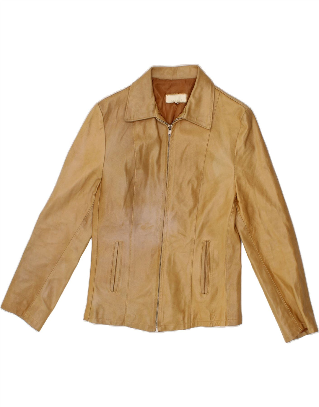 BAYSIDE Womens Leather Jacket UK 10 Small Brown Leather Vintage Bayside and Second-Hand Bayside from Messina Hembry 