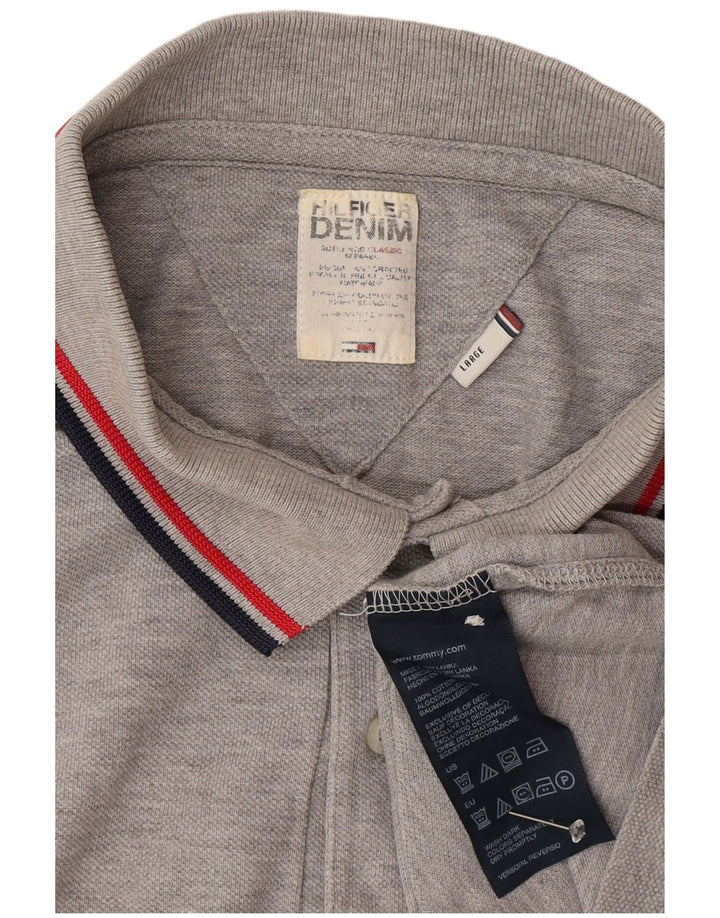 Polo Tommy Hilfiger para hombre de algodón gris grande