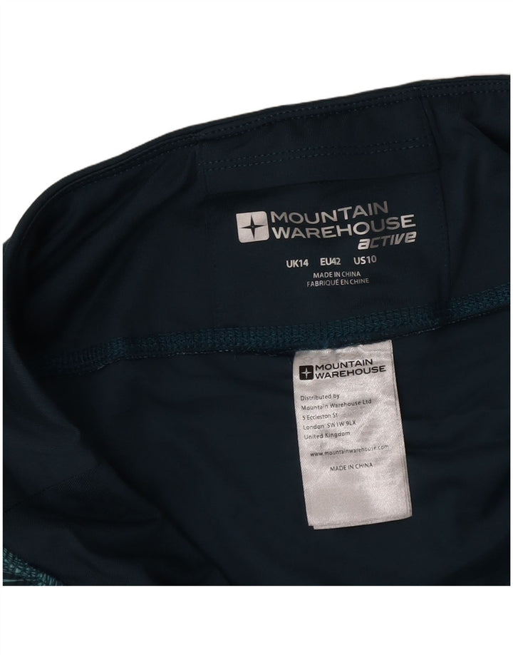 Pantalones cortos deportivos con estampado abstracto para mujer de Mountain Warehouse, talla 40, talla grande, color verde