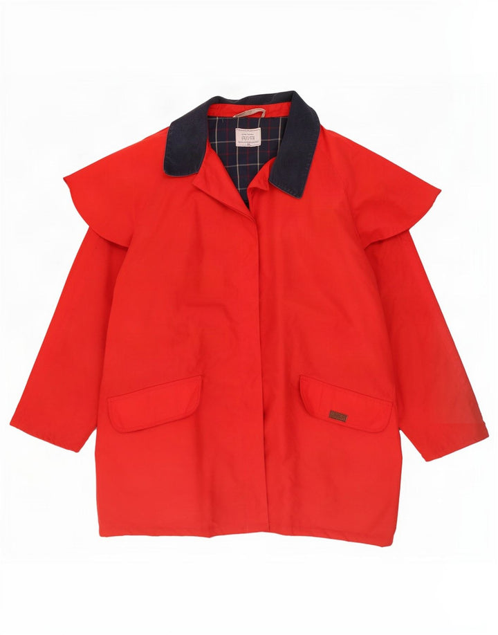 Puffa Abrigo Capelet Extragrande para Mujer UK 40 XL Poliéster Color Block Rojo