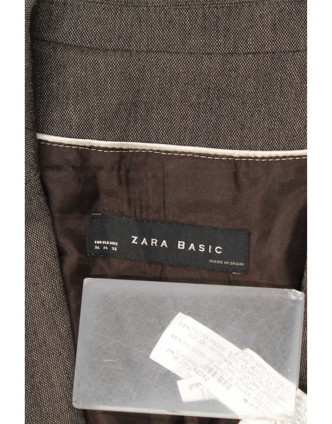 Zara Mujer Chaqueta Blazer De 1 Botón UK 40 XL Viscosa Gris