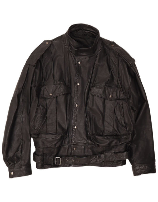 AVANTI Chaqueta de cuero para hombre UK 40 Large Cuero negro