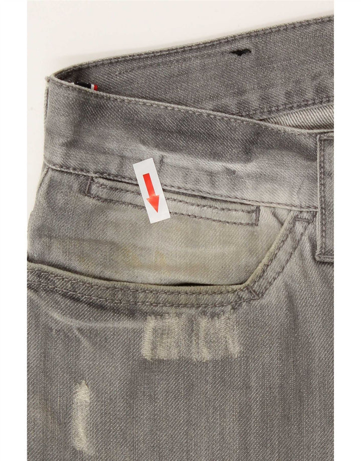 Armani Jeans rectos desgastados para hombre W32 L29 Algodón gris