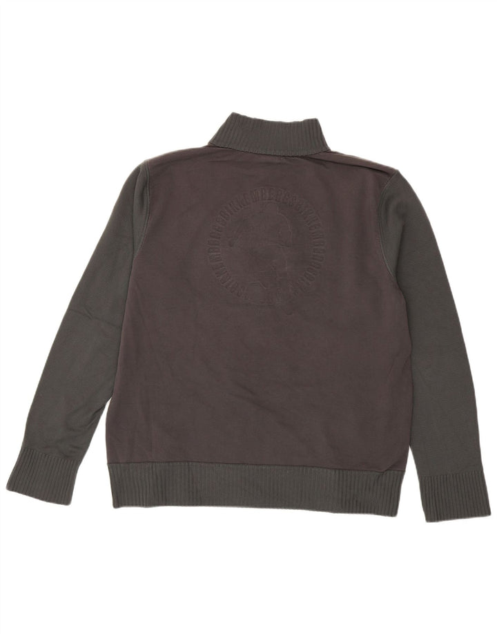 Bikkembergs Jersey con cuello y cremallera para hombre XL Gris