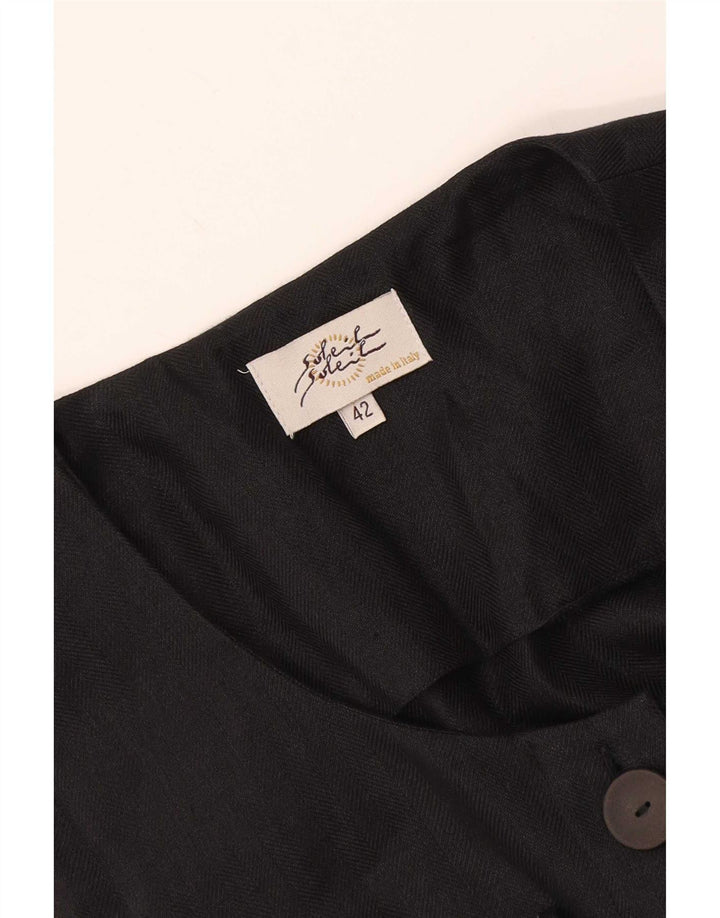 Vestido camisero vintage sin mangas para mujer IT 42 Espiga mediana negra