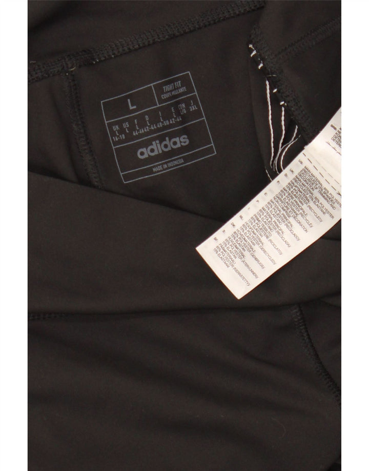 ADIDAS Mujer Aeroready Leggings UK 16/18 Grande Negro Poliéster