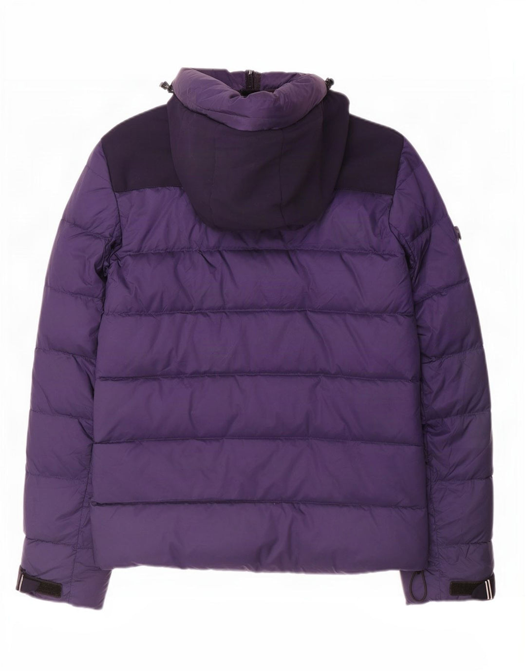 Vintage hombres con capucha chaqueta acolchada Reino Unido 38 medio azul marino colorblock