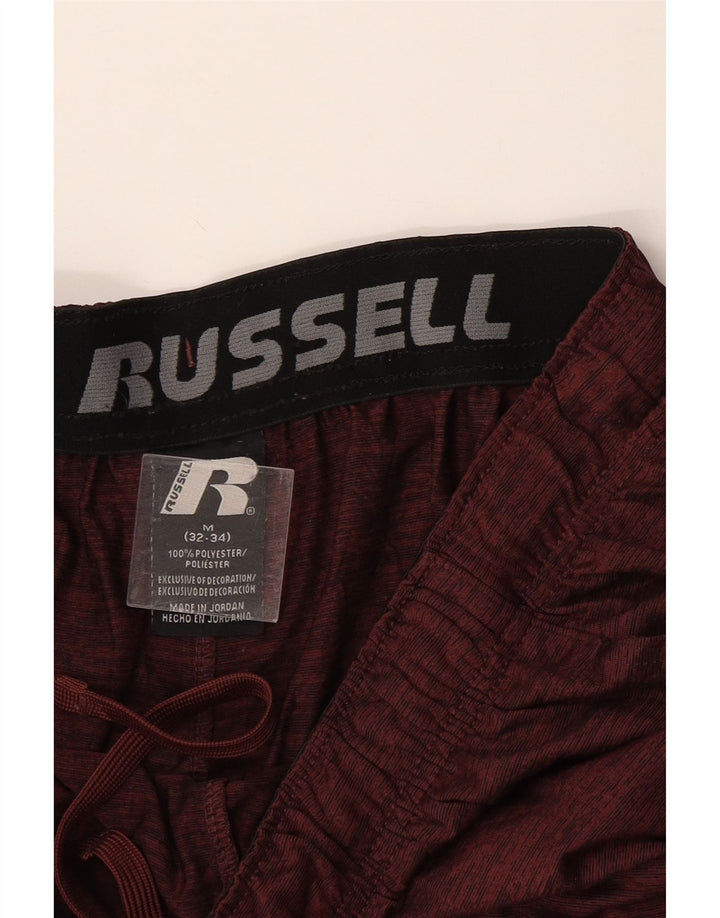 Russell Athletic Pantalones cortos deportivos Dri Fit para hombre con bloques de color granate mediano