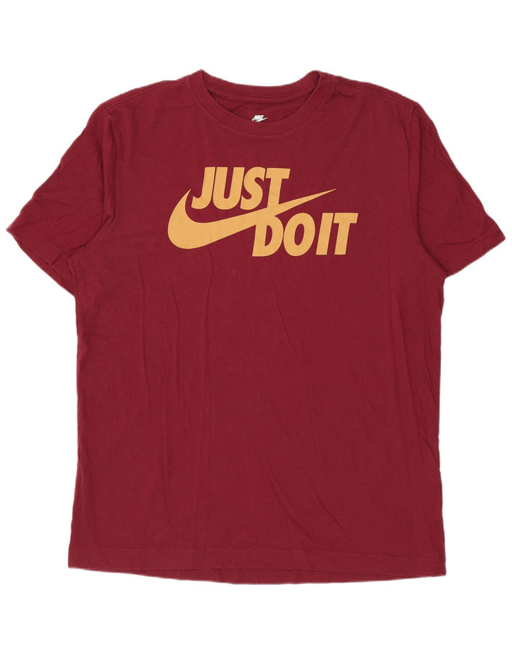 NIKE Camiseta gráfica para hombre Top Medium Borgoña Algodón