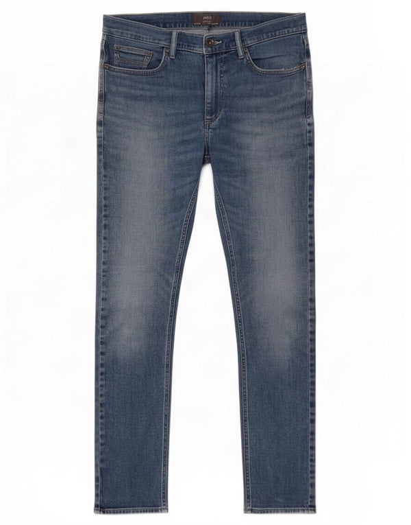 Marks & Spencer Mens Slim Jeans W34 L33 Blue Cotton