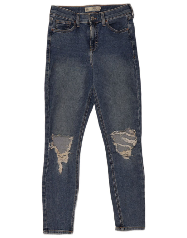 Topshop Vaqueros ajustados y desgastados Jamie para mujer W26 L25 Poliéster azul