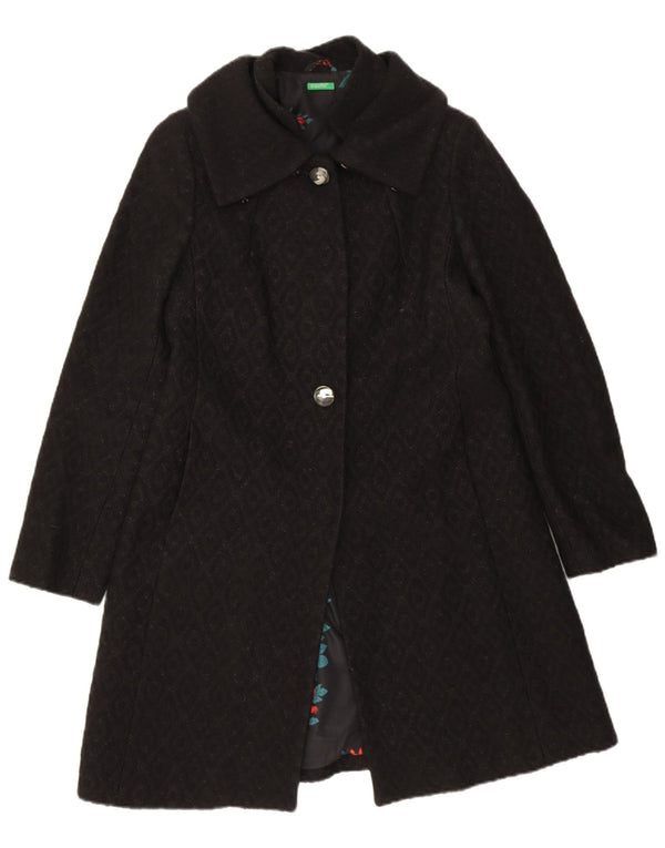 Abrigo Mujer Benetton IT 44 Medium Negro Argyle/Diamond