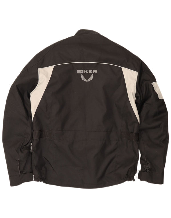 Biker Chaqueta Biker Racer para hombre Talla 50 Mediana Negro Colorblock Poliéster