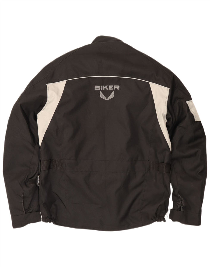 Biker Chaqueta Biker Racer para hombre Talla 50 Mediana Negro Colorblock Poliéster