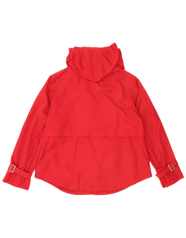 Zara Chaqueta Bomber Con Capucha Para Mujer UK 44 Poliéster Rojo Mediano