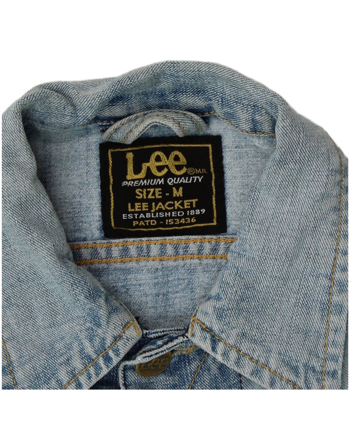 Lee Chaqueta Vaquera para Mujer UK 12 Algodón Azul Medio
