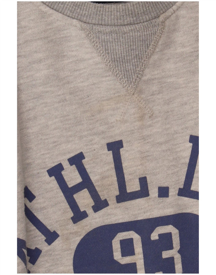 Crew Clothing Sudadera con gráfico para Hombre Jersey Grande de algodón moteado Gris