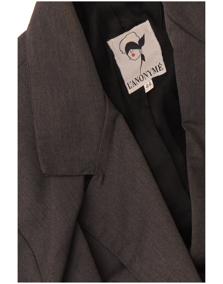 Vintage mujer cosecha doble pecho chaqueta blazer IT 44 gris medio