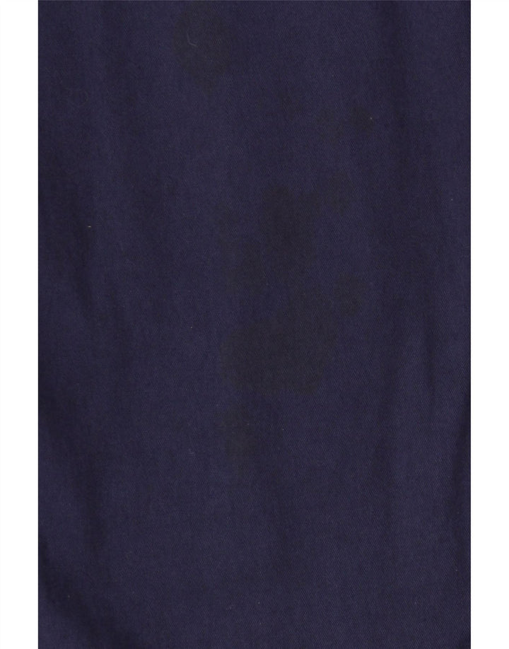 Chaqueta tipo blazer con cremallera para hombre, 2 botones, manga 3/4, UK 42 XL, algodón azul marino