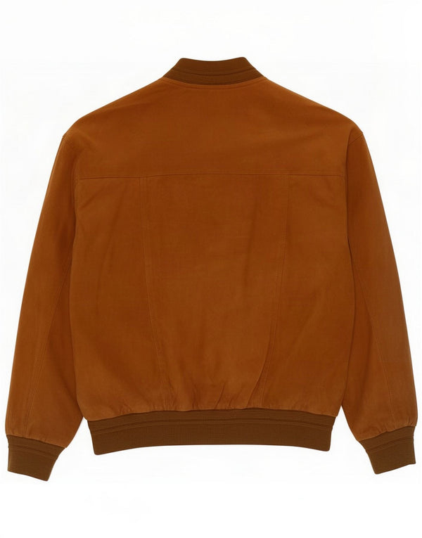 Chaqueta bomber de gamuza vintage para hombre IT 50 Cuero marrón grande