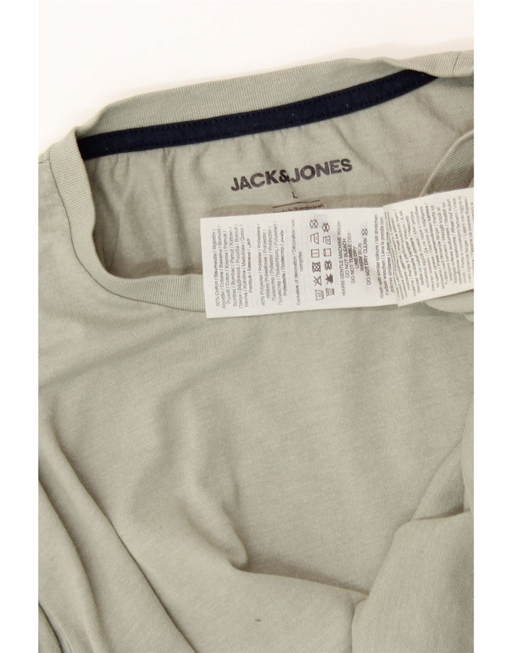 JACK & JONES Mens T-Shirt Top Large Green Cotton Vintage Jack & Jones and Second-Hand Jack & Jones from Messina Hembry 