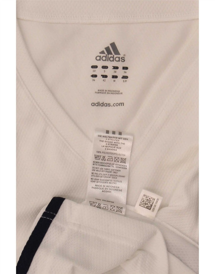 Adidas Mujer Climalite Chaleco Top UK 10 Pequeño Poliéster Blanco