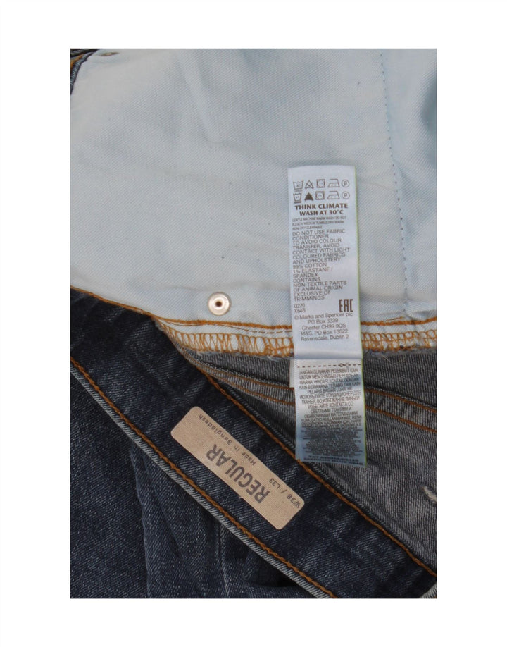 Marks & Spencer Vaqueros rectos regulares para hombre W38 L33 Algodón azul