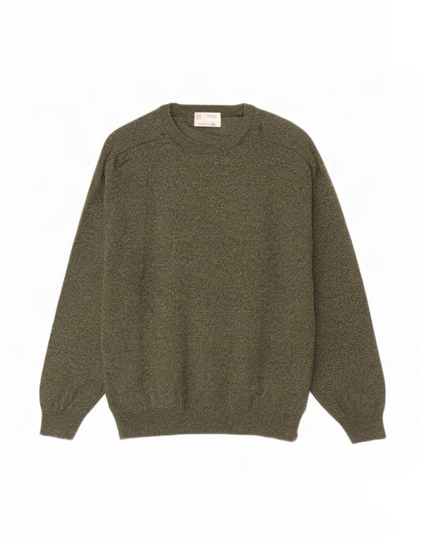 Marks & Spencer Jersey De Cuello Redondo Para Hombre De Lana De Cordero Moteada De Color Caqui Grande