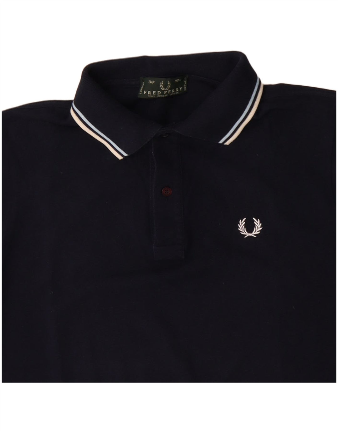 FRED PERRY Polo para hombre pequeño algodón azul marino