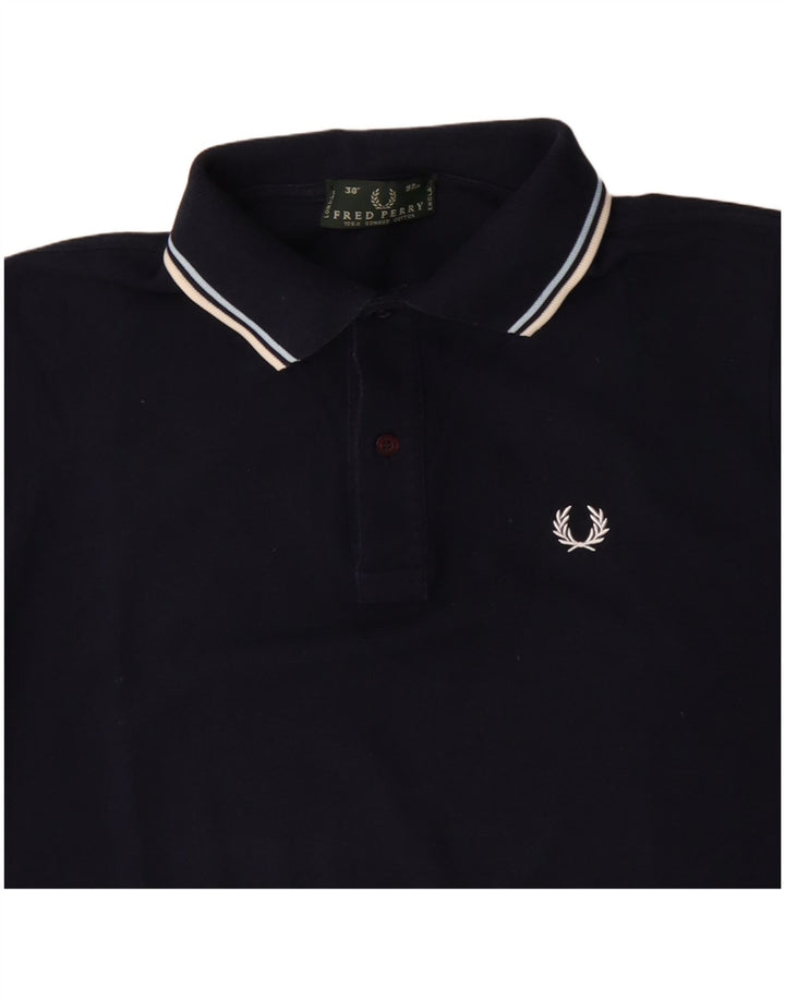 FRED PERRY Polo para hombre pequeño algodón azul marino