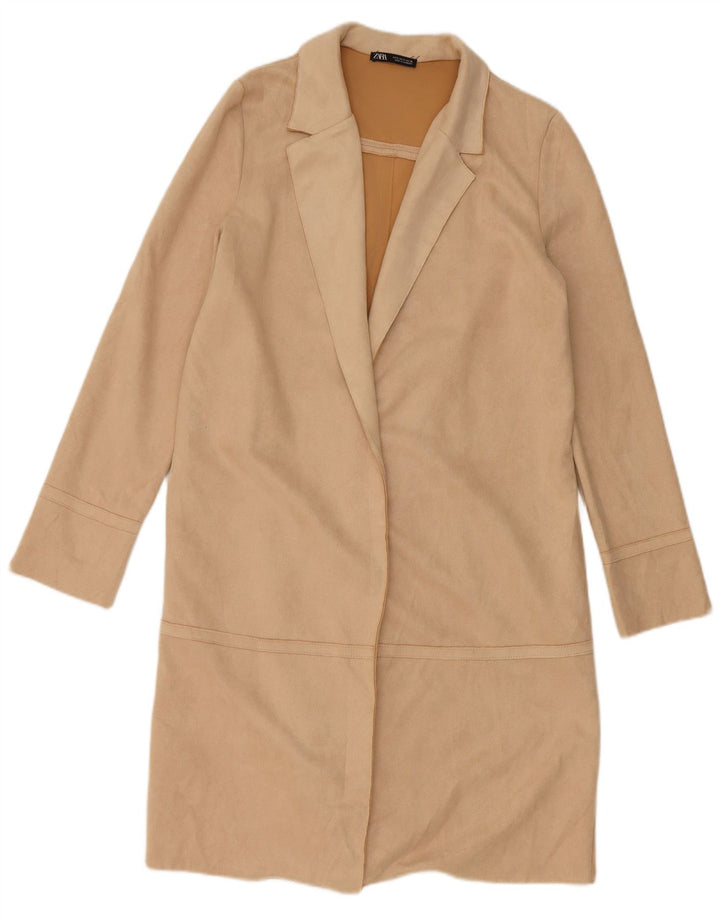 Zara Mujer Abrigo Reino Unido 10 Pequeño Beige