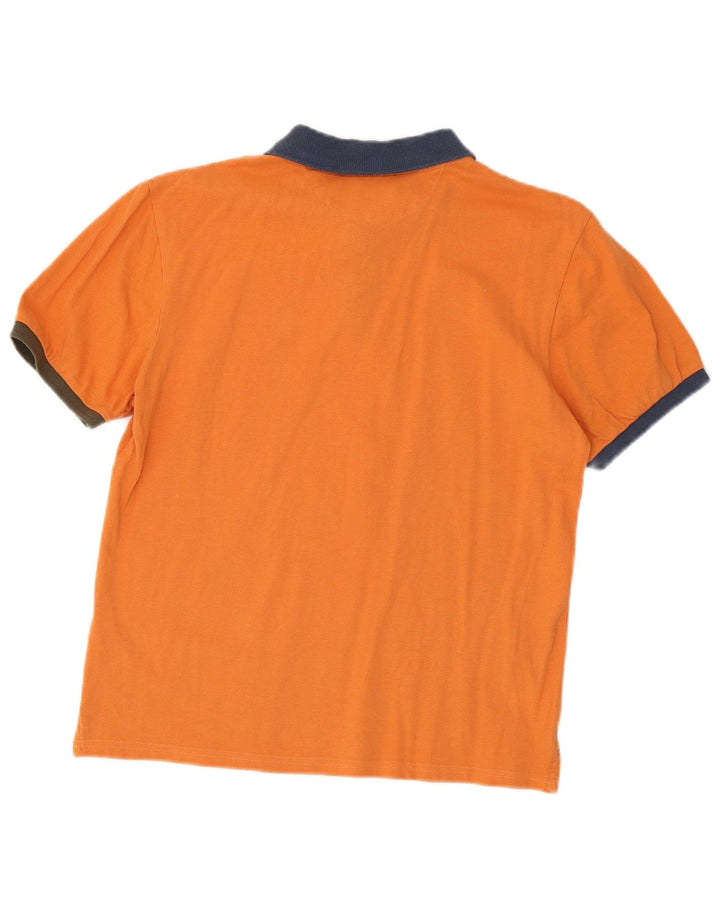 Polo North Sails Hombre De Algodón Color Block Naranja Medio