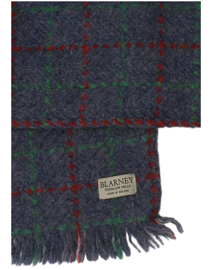 Blarney Bufanda rectangular para hombre Talla única Lana a cuadros azules Invierno