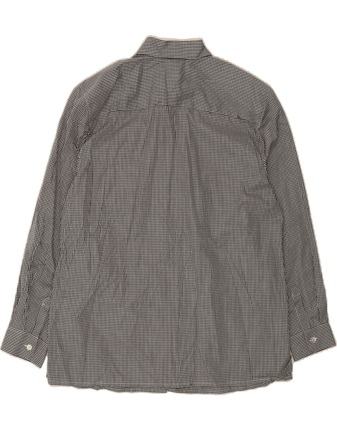 VINTAGE Womens Shirt EU 46 XL Black Gingham Cotton Vintage Vintage and Second-Hand Vintage from Messina Hembry 
