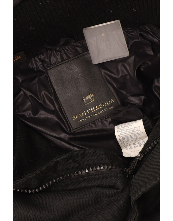 Scotch & Soda Chaqueta acolchada con capucha para hombre, talla 38, nailon negro mediano