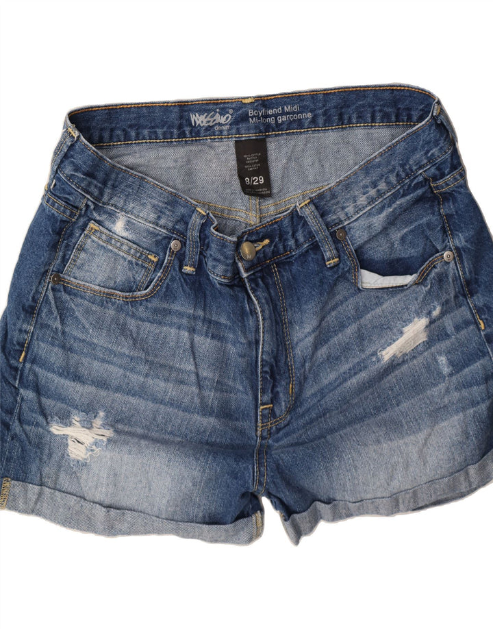 MOSSIMO Womens Boyfriend Distressed Denim Shorts US 8 Medium W29 Blue Vintage Mossimo and Second-Hand Mossimo from Messina Hembry 