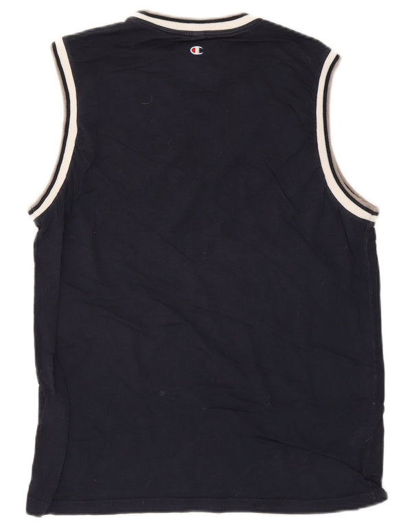 Champion Camiseta Sin Mangas Con Gráfico Para Hombre Algodón Azul Marino Mediano